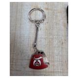 Keychain with Red Masonic-Themed Charm
