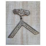 Masonic Square and Compass Pin with Dangling Squar