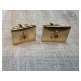 Gold-Toned Masonic Cufflinks with Square and Compa