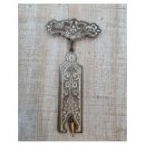 Ornate Freemason-Inspired Metal Brooch