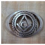 Masonic Emblem Belt Buckle with Rope Detailing
