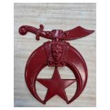 Shriner Cast Metal Emblem with Crescent, Star, and