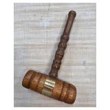 Wooden Gavel with Brass Inscription