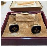 Freemason Cufflinks and Tie Clip Set