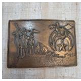 Bronze Belt Buckle with Relief Design