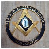 Freemason Wisconsin Emblem in Gold Tone