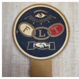Odd Fellows FLT Symbol Brass Plaque