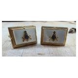 Gold-Toned Masonic Emblem Cufflinks