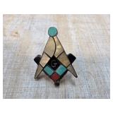 Masonic-Inspired Sterling Silver Pin