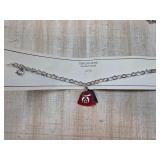 Sterling Silver Bracelet With Red Templar Charm