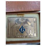 Masonic Belt Buckle with Square and Compass Design