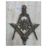 Cast Metal Masonic Square and Compasses Emblem