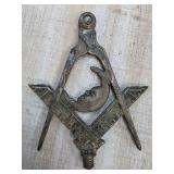 Iron Masonic Symbol with Compass and Crescent