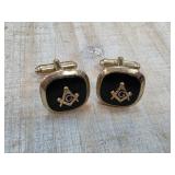 Gold-Tone Masonic Symbol Cufflinks