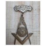 Masonic Brooch with Sun and Compass Motif