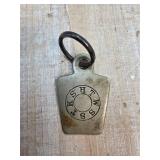 Metal Masonic Key Tag Engraved Text 1925
