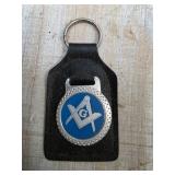 Masonic Keychain with Leather Backing