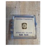 Sterling Silver Lapel Pin With Gold Finish
