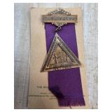 Masonic Medal with Washington Theme on Purple Ribb