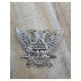 Double-Headed Eagle Lapel Pin with Sword Detail