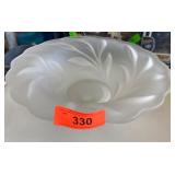 Frosted Glass Bowl with Leaf Motif
