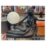 Art Deco-Style Lamp With Frosted Glass Globe