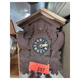 Hand-Carved Wooden Cuckoo Clock with Chain Weights