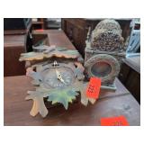 Decorative Wood Clock and Metal Case Set