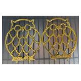 Cast Brass Owl Trivets