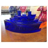 Remember the Maine Cobalt Glass Candy Dish