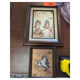 Framed Owl-Themed Artwork in Wooden Frames