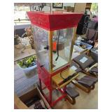 Vintage-Style Red Popcorn Machine on Stand