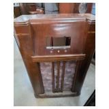 Wooden Vintage Radio Cabinet with Open Back