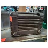 Brown Vintage Tube Radio with Knobs