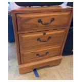 Rolling Three-Drawer Wooden Storage Cabinet with H