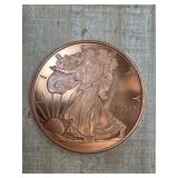 Copper Round with Liberty and Eagle Design