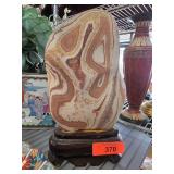 Polished Stone on Wooden Base