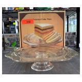 Indiana Glass Crystal Pedestal Cake Plate