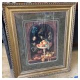 Framed Still Life Painting With Ornate Frame