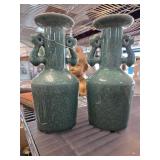 Ge Style Green Glaze Crackle Ceramic Vases