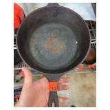 Cast Iron Skillet with Markings on Underside