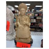 Resin Figurine Depicting a Seated Figure
