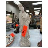 Guan Yin Porcelain Figurine of Woman Holding Bird