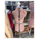 Adjustable Fabric-Covered Dress Form with Metal Ba