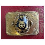 Decorative Rectangular Gold-Tone Buckle