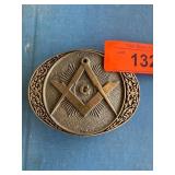 Solid Brass Masonic Belt Buckle