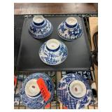 Five Blue and White Porcelain Bowls
