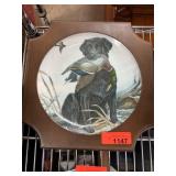 Framed Decorative Plate With Black Labrador Design