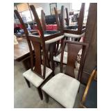 6 Wooden Dining Chairs with Upholstered Seats