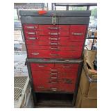 Red Metal Tool Chest with Contents